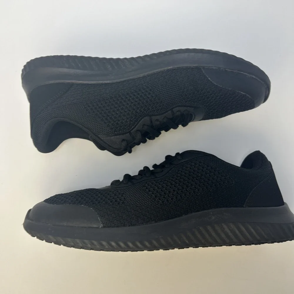 TredSafe 'Callie' Women's Slip Resistant Shoes Size 9.5 Black Lace Up‎ Knitted